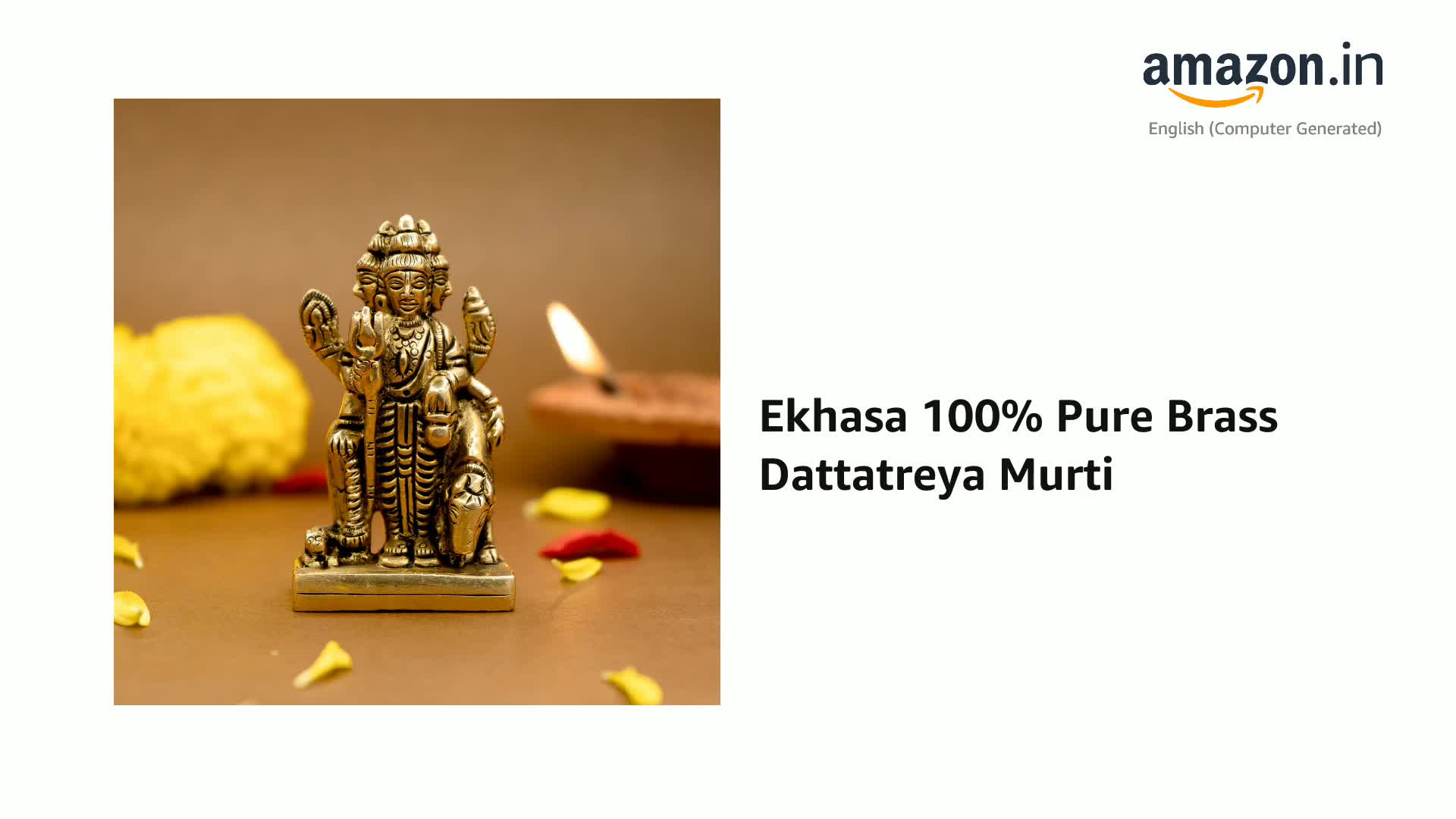 Buy Ekhasa 100% Pure Brass Dattatreya Murti (7.5 cm) | Idol for